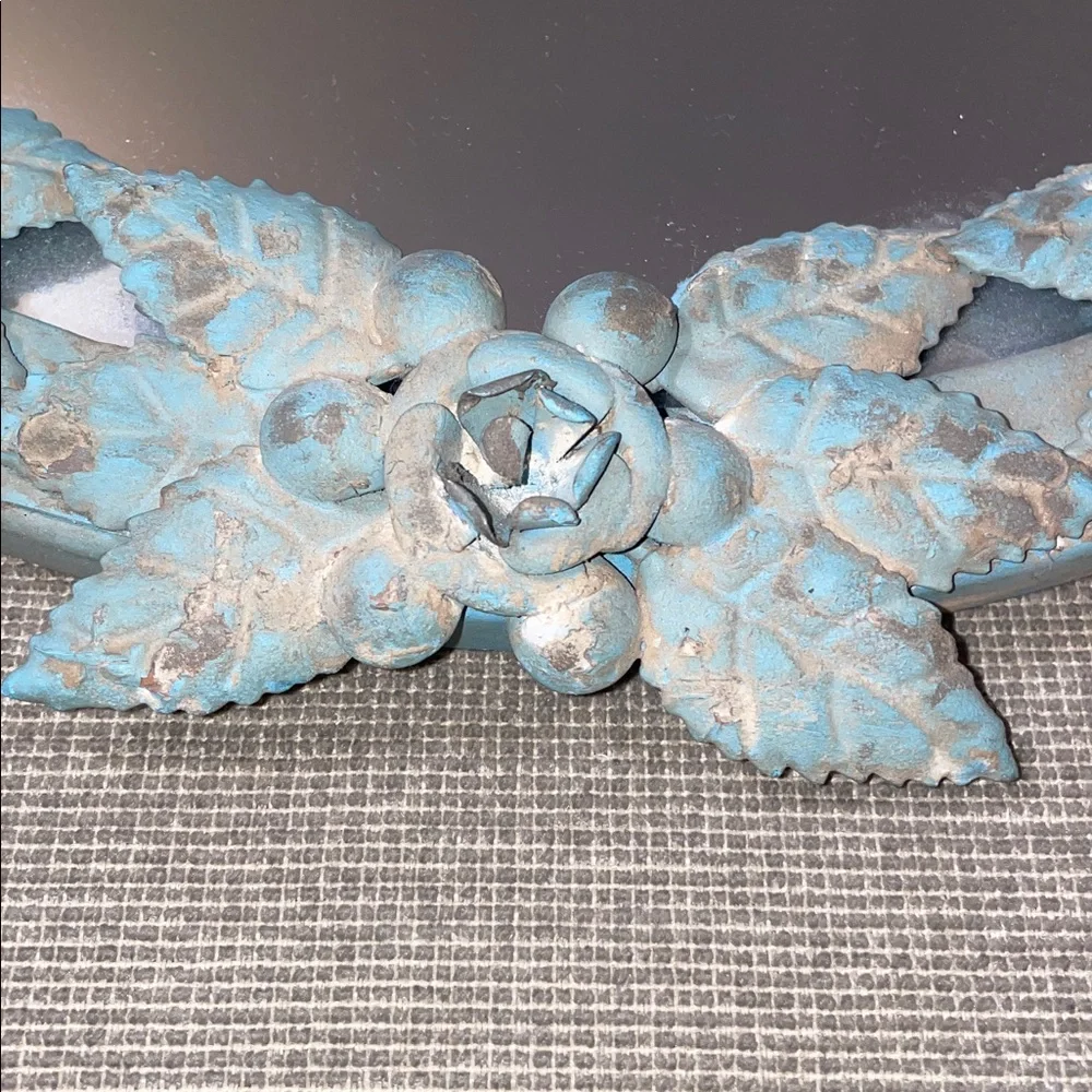 Floral Blue Vintage-Style Decorative Mirror
